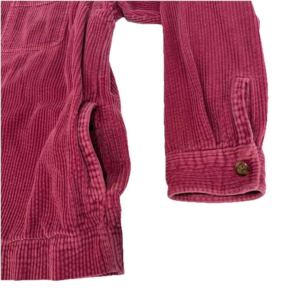 LL Bean Berry Pink Comfort Corduroy Relaxed Button Shirt Shacket Pockets Size XL - Picture 4 of 12
